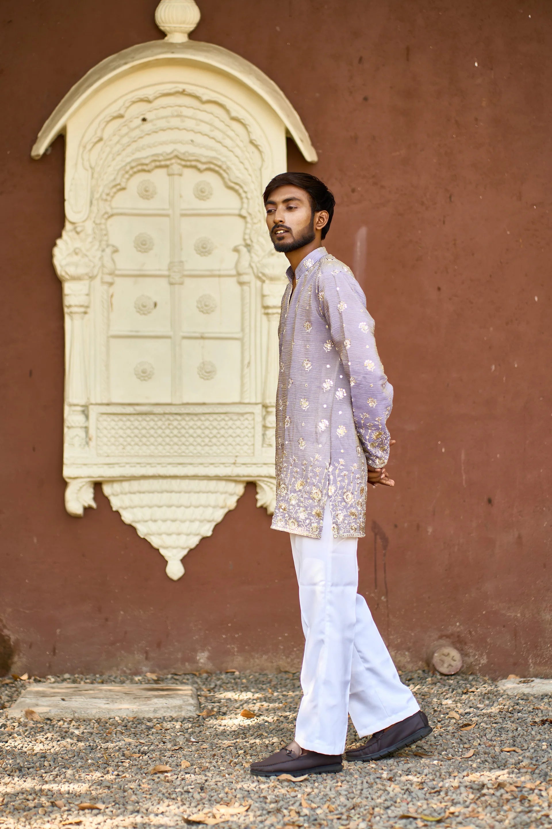 Purple Embroidered Kurta Pajama for Men | Ethnic Wear