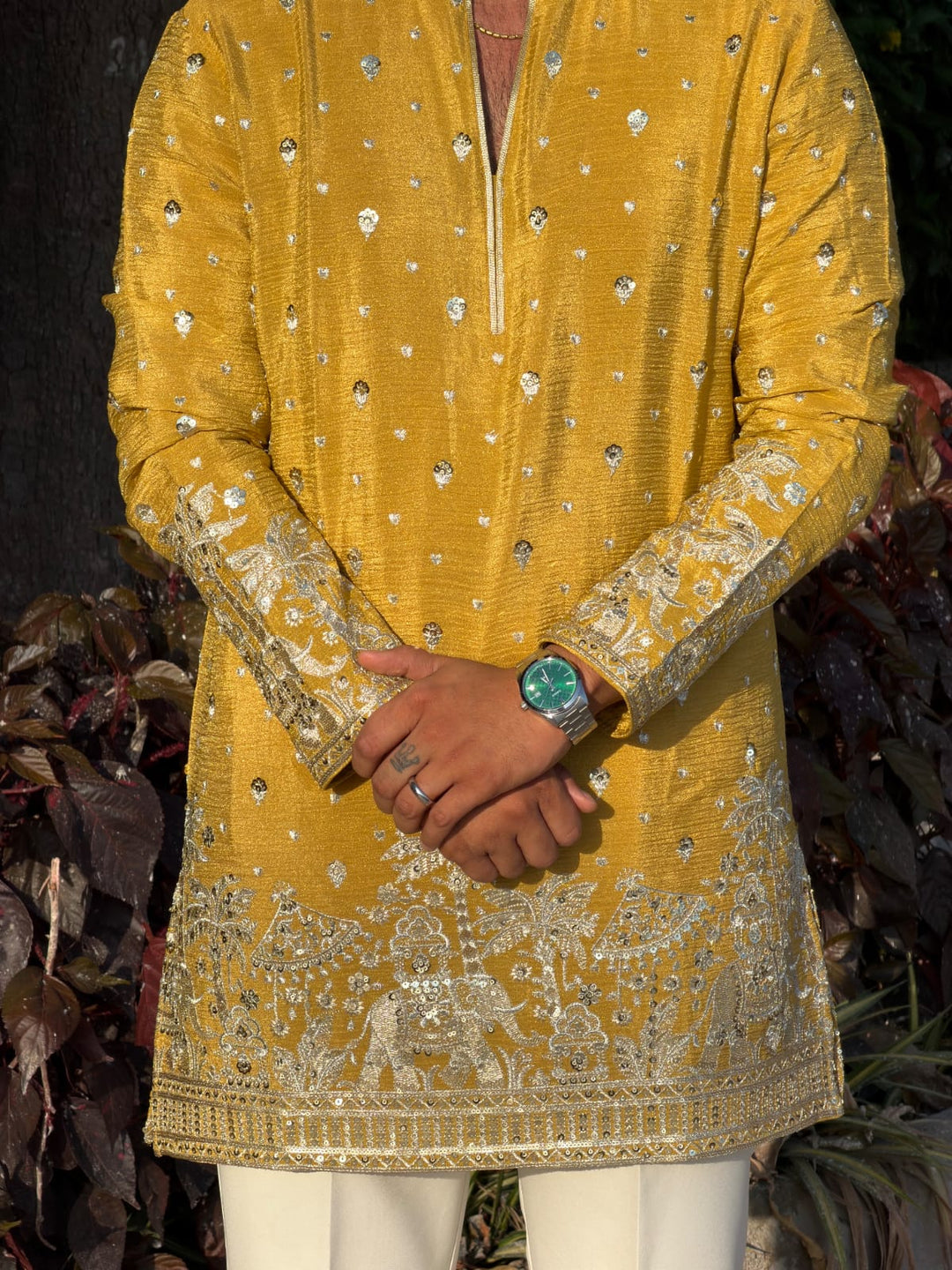 Yellow Embroidered Kurta Pajama for Men | Wedding & Festive Wear